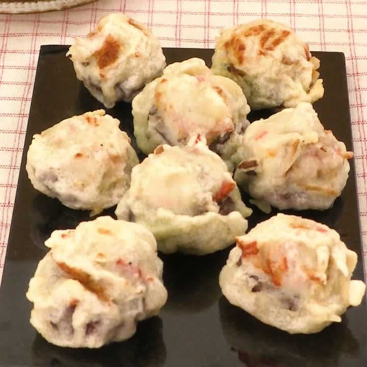 しいたけのマッシュ里いも天ぷら