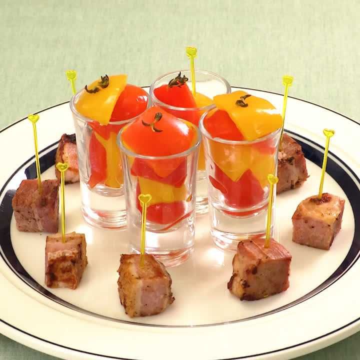 パプリカとベーコンのプレート