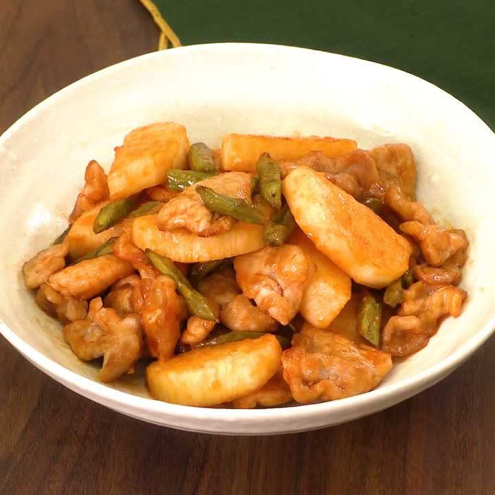 豚肉と長芋の甘酢炒め