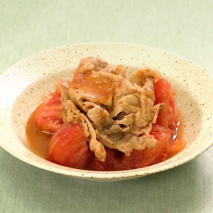 豚肉とトマトのバター醤油炒め