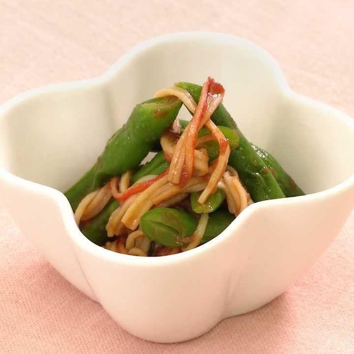 かにかまぼこといんげんの梅和え