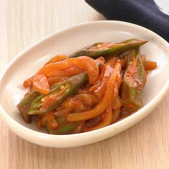 イカとオクラのコチュジャン和え