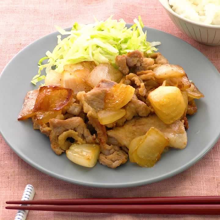 ごろごろ新玉ねぎの生姜焼き