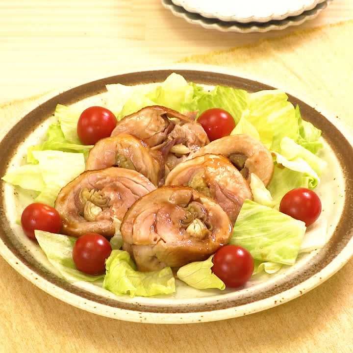鶏もも肉のみょうが巻き照り焼き