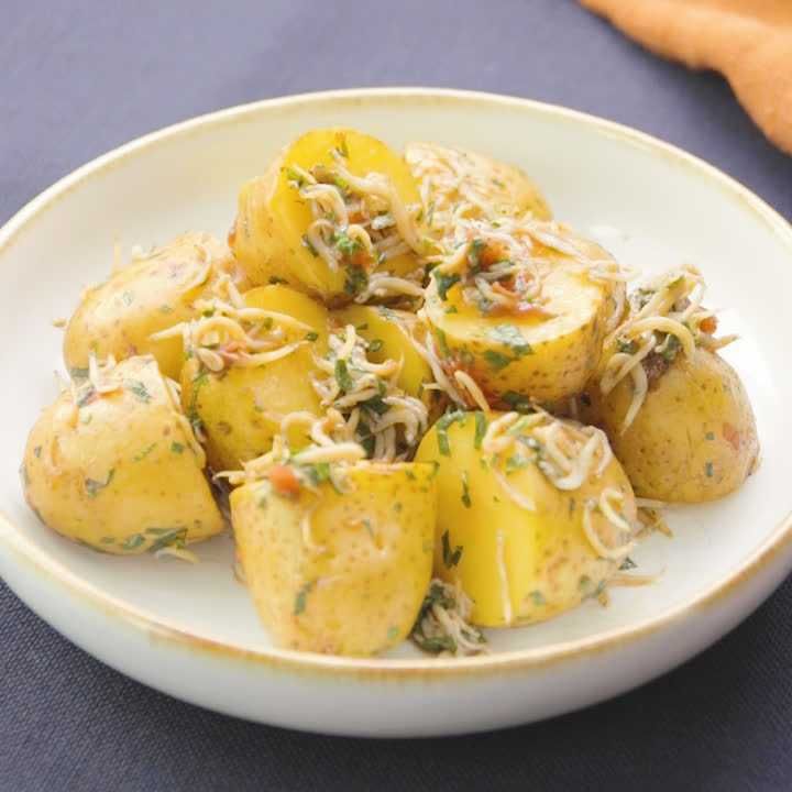 新じゃがいもとしらすの梅ドレサラダ