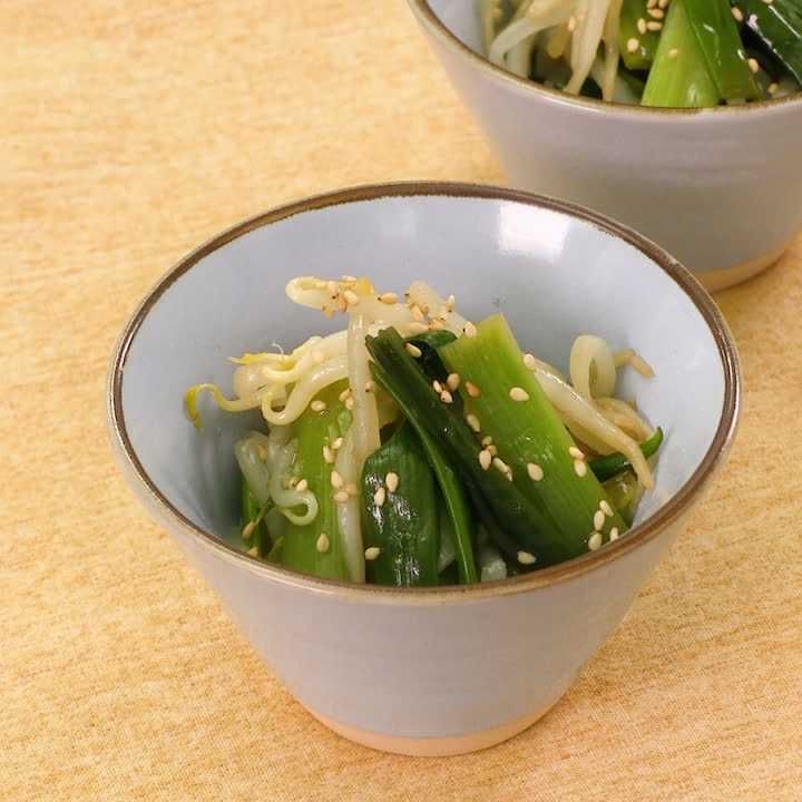 わけぎともやしのナムル