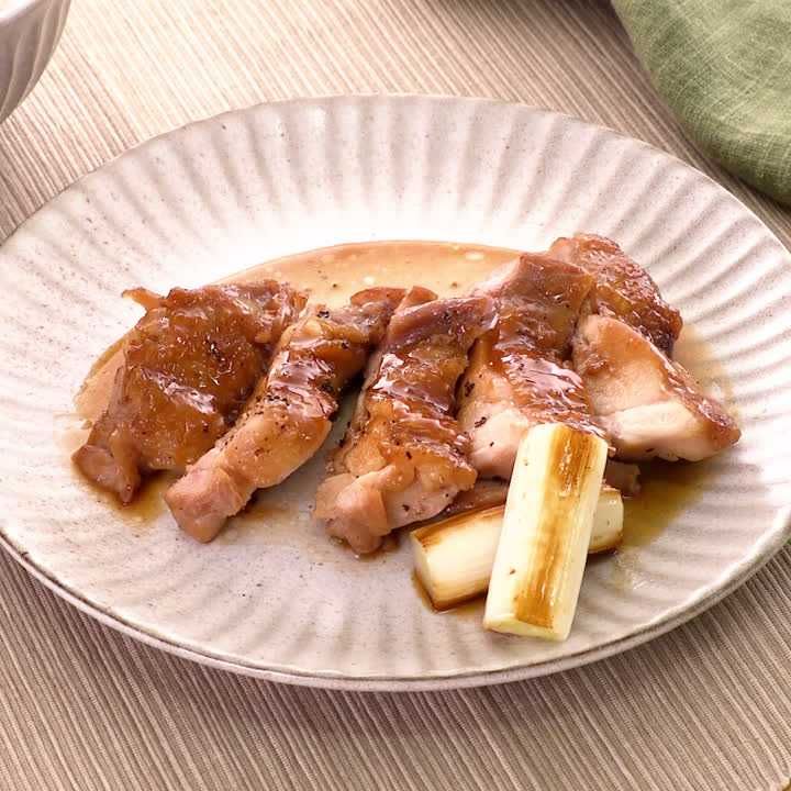 めんつゆで鶏もも肉の照り焼き