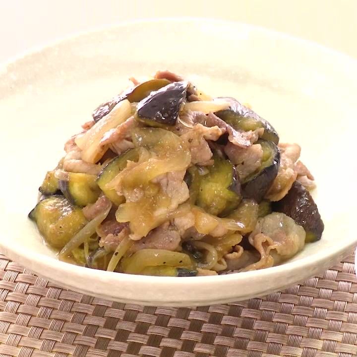 なすと豚こま肉の生姜焼き