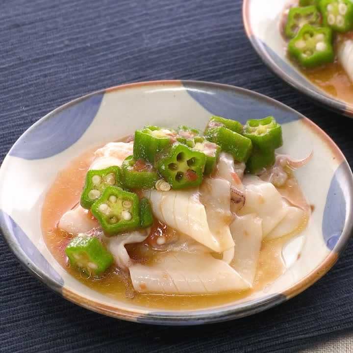 イカとオクラの梅肉和え