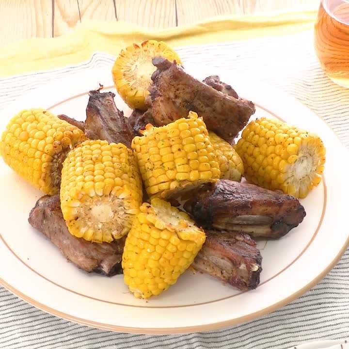 とうもろこしとスペアリブのグリル