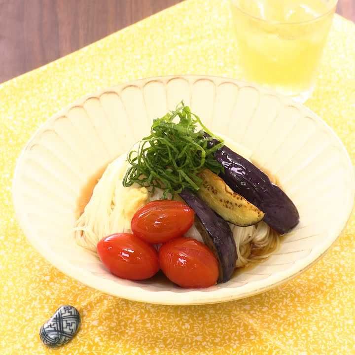 トマトとナスのそうめん