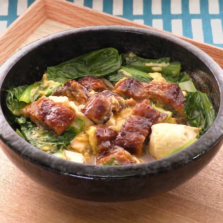 うなぎと豆腐の卵とじ