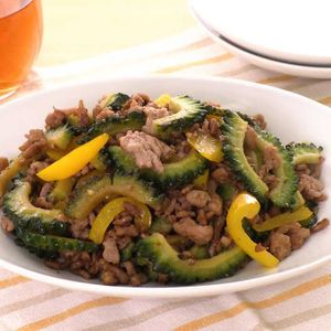 ゴーヤーとひき肉の中華炒め