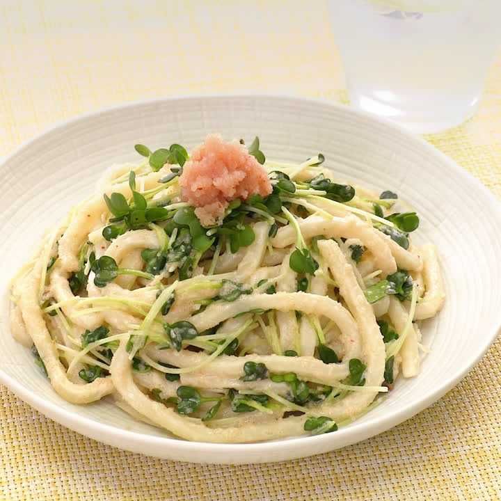 明太子とかいわれのまぜうどん