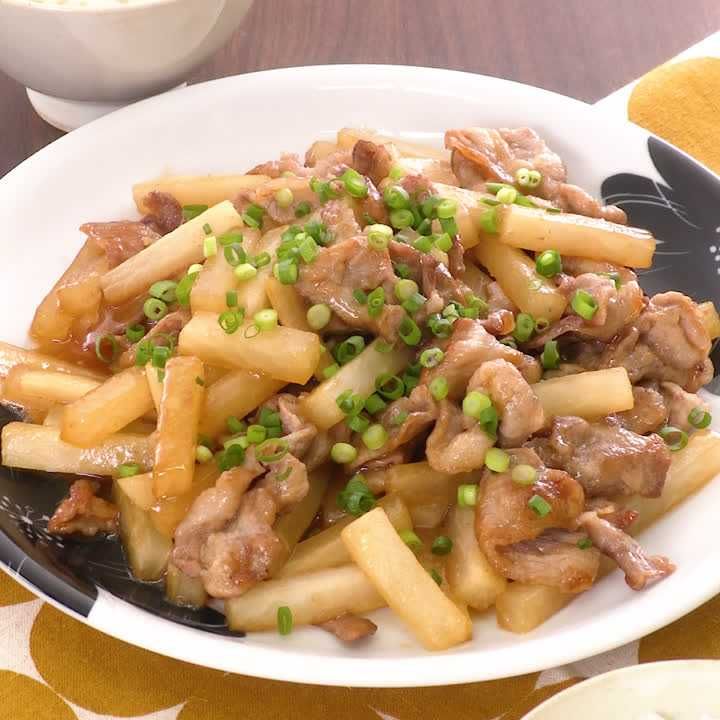 豚こまと大根の生姜焼き