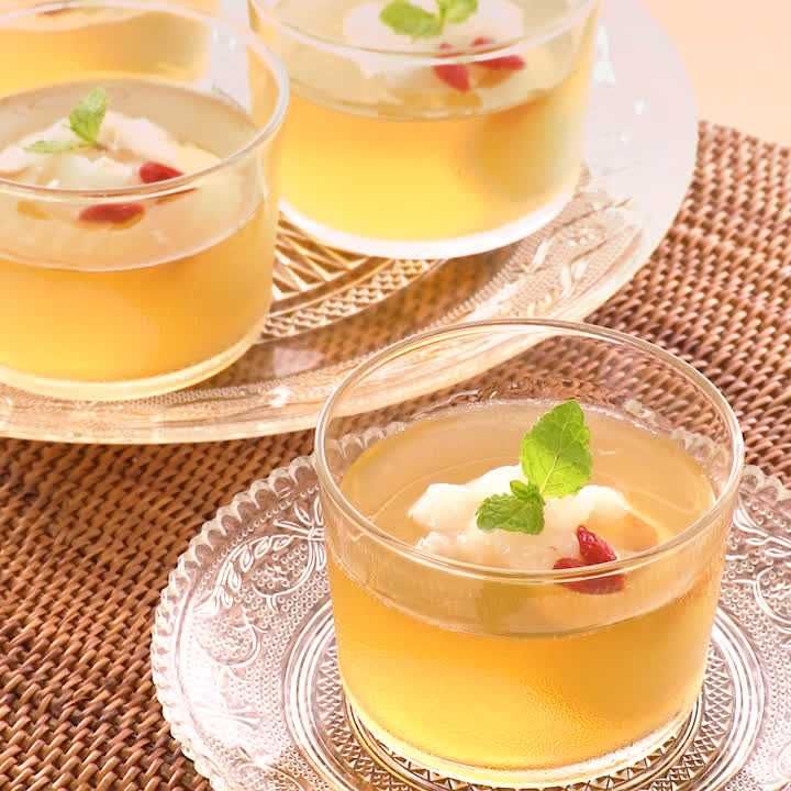 ライチとジャスミン茶のゼリー