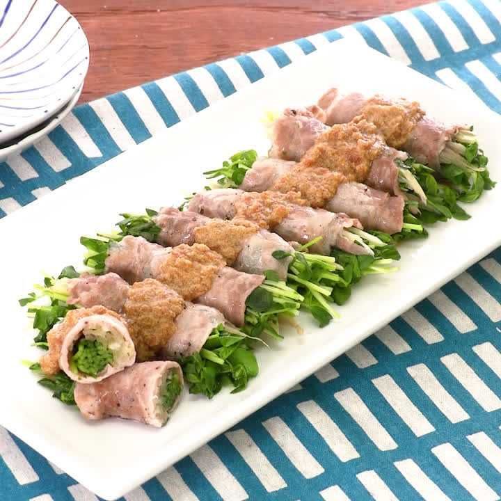 みょうがの肉巻きレンジ蒸し