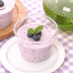 「ヨーグルト飲料でブルーベリームース」のレシピ動画