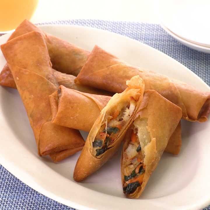 ホタテとにんじんの春巻き