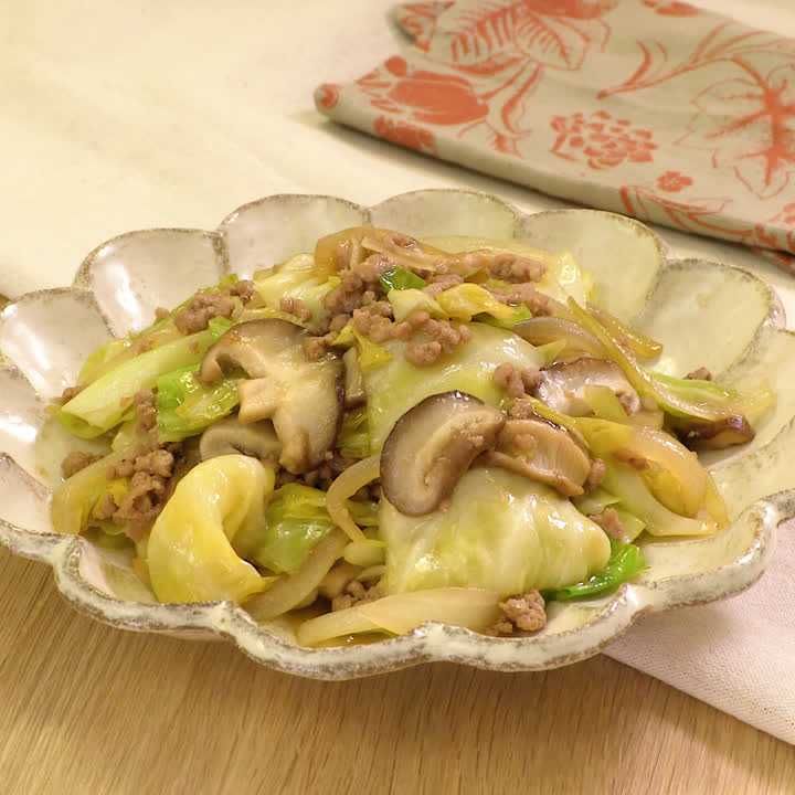 キャベツと豚ひき肉の甘辛炒め