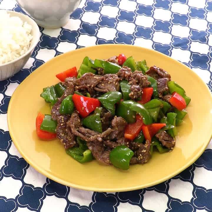 ピーマンと牛肉のオイスター炒め