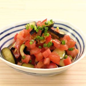 なすのトマト甘酢あえ