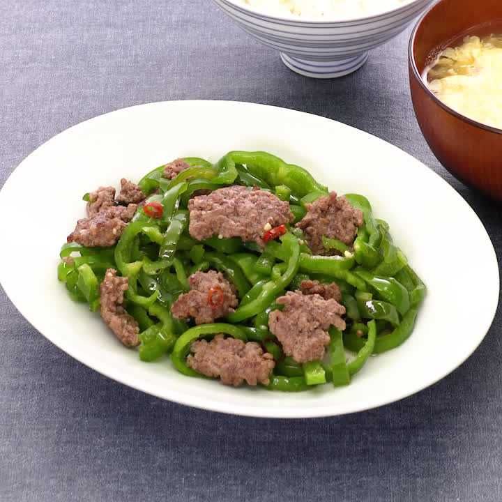牛ひき肉のピリ辛炒め