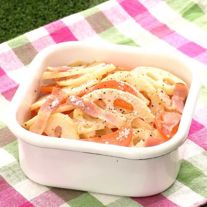 チーズ香る れんこんとにんじんの洋風金平のレシピ動画 作り方 Delish Kitchen