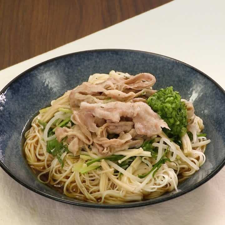 蒸ししゃぶのっけそうめんレモンつゆ