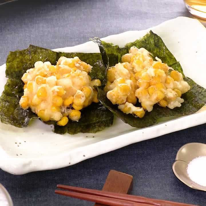 とうもろこしの磯部かき揚げ