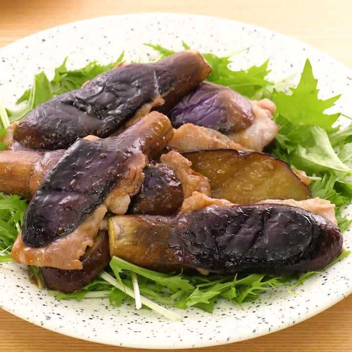 なすの肉詰めしょうが焼き