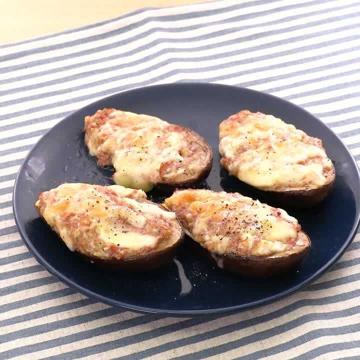 なすとコンビーフのマヨチーズ焼き