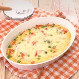 グリーンピースと鮭のキッシュ風