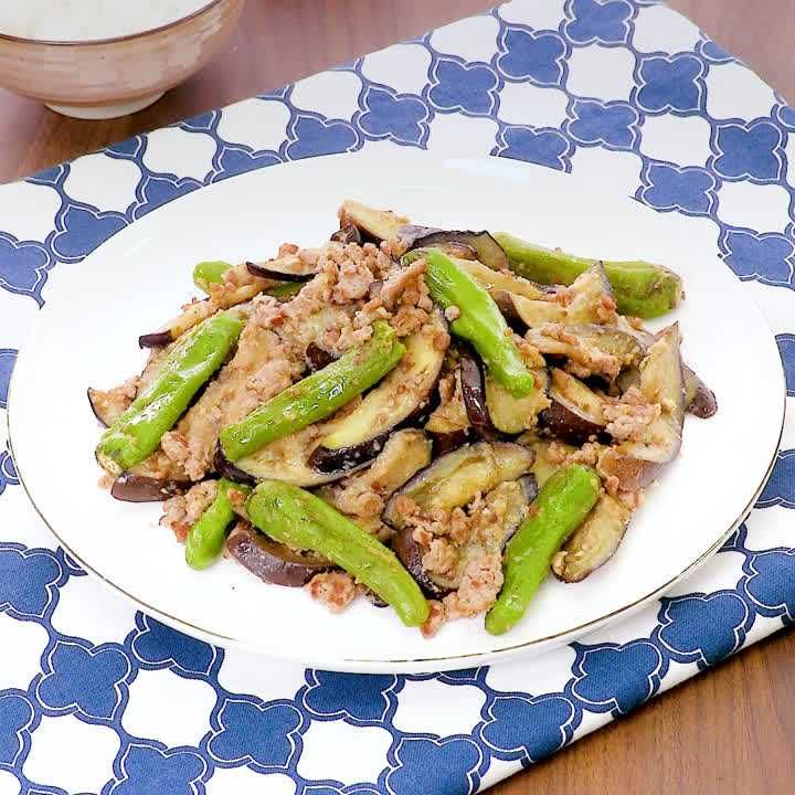 ししとうとなすのごまみそ炒め