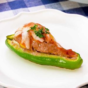 「ピーマンのピザ焼き」のレシピ動画