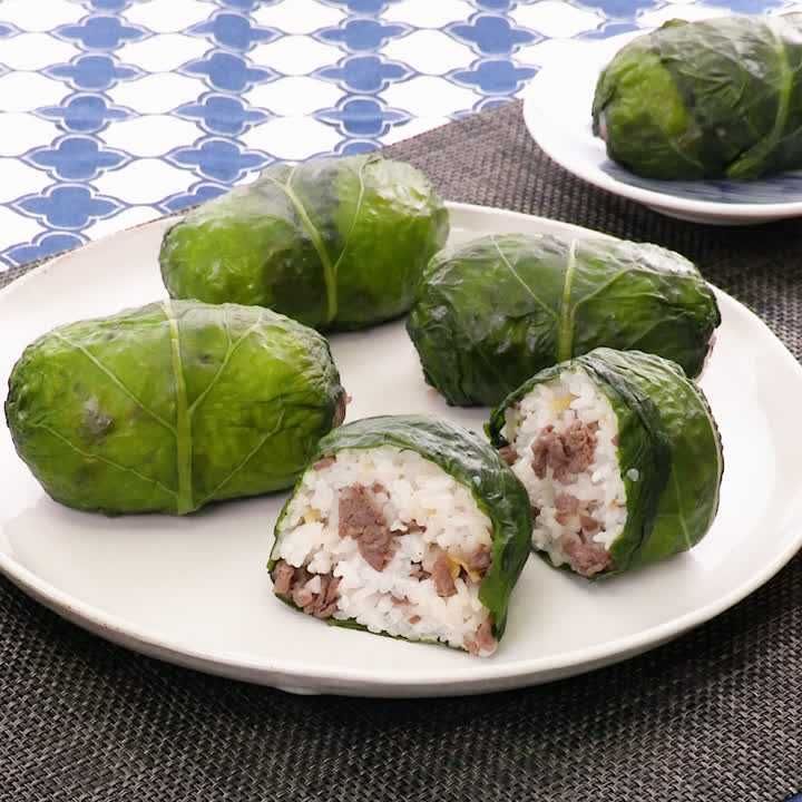牛肉のしぐれ煮の野沢菜おにぎり