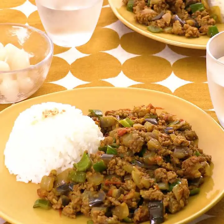 豚ひき肉の夏野菜ドライカレー