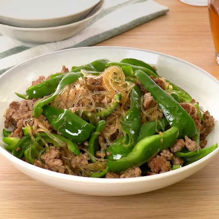 ピーマン春雨炒め