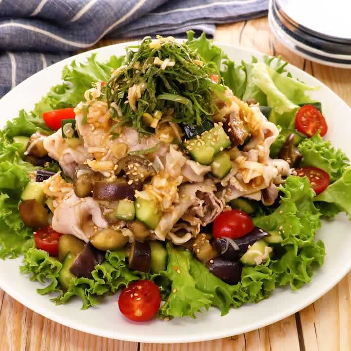 なすときゅうりの豚しゃぶサラダ