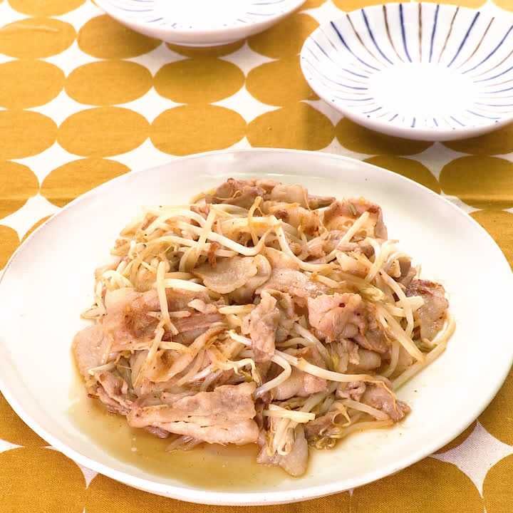 もやしと豚肉の香味しょうゆ炒め