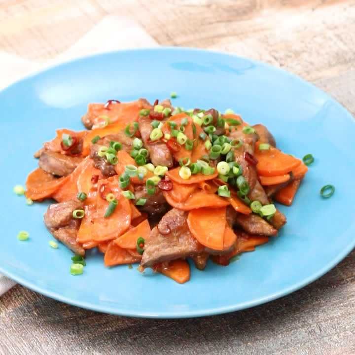 にんじんとレバーの甘辛炒め