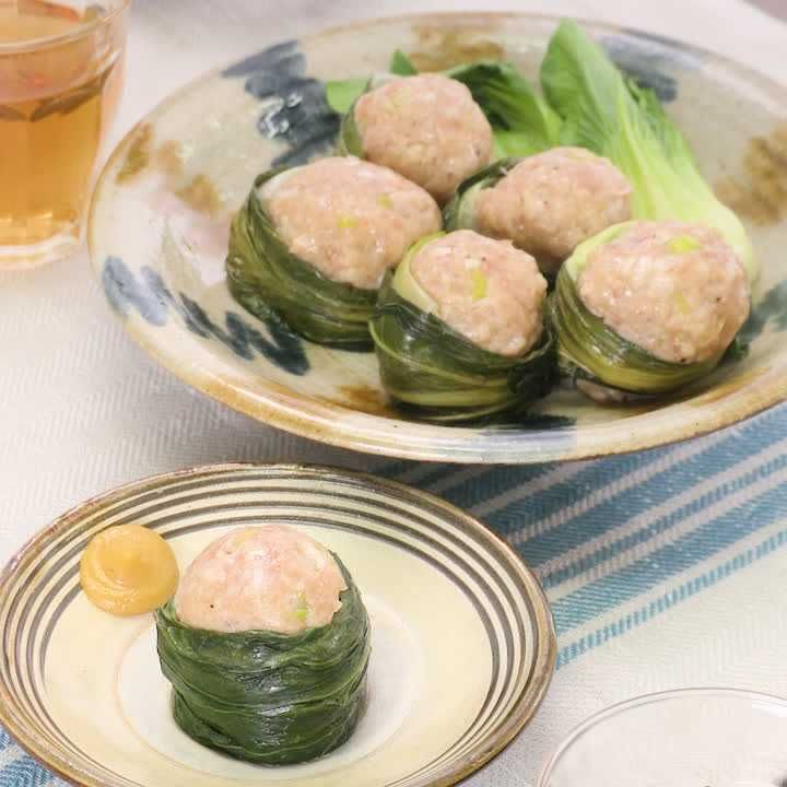 チンゲン菜の鶏しゅうまい