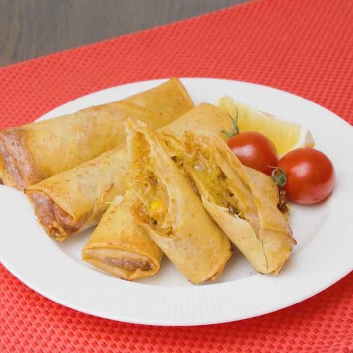 キャベツカレー春巻き