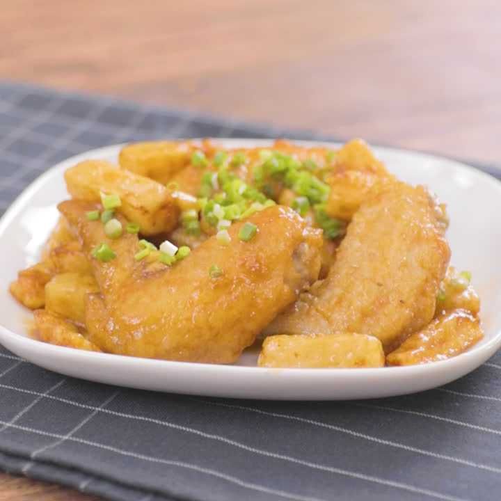 手羽先と長芋の甘辛揚げ煮