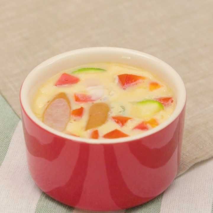 ズッキーニとパプリカの洋風茶碗蒸し