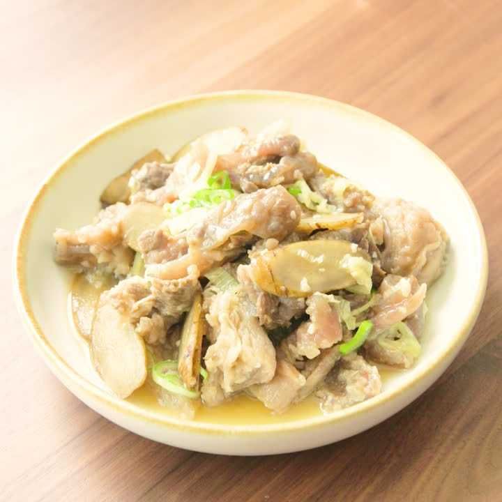 牛すじとごぼうの塩麹煮