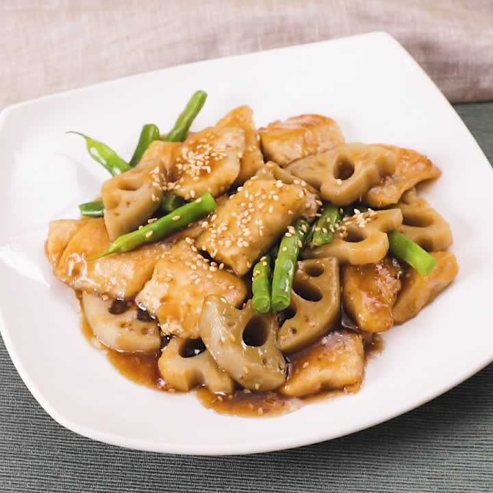 メカジキのゴマ甘辛炒め