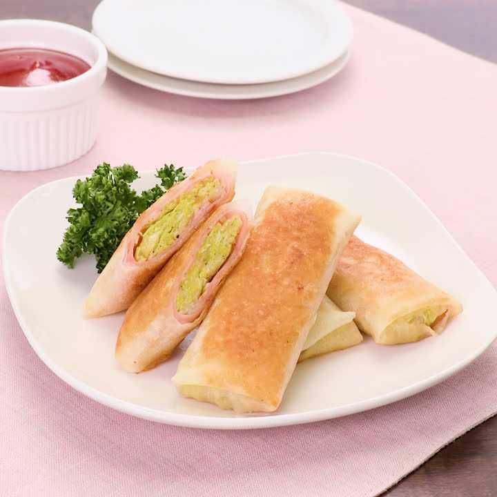 キャベツとハムの春巻き