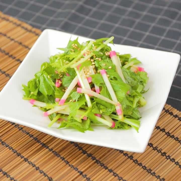 水菜とかまぼこの柚子胡椒和え
