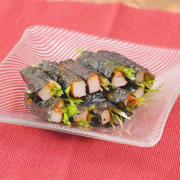 水菜とキムチののり巻き